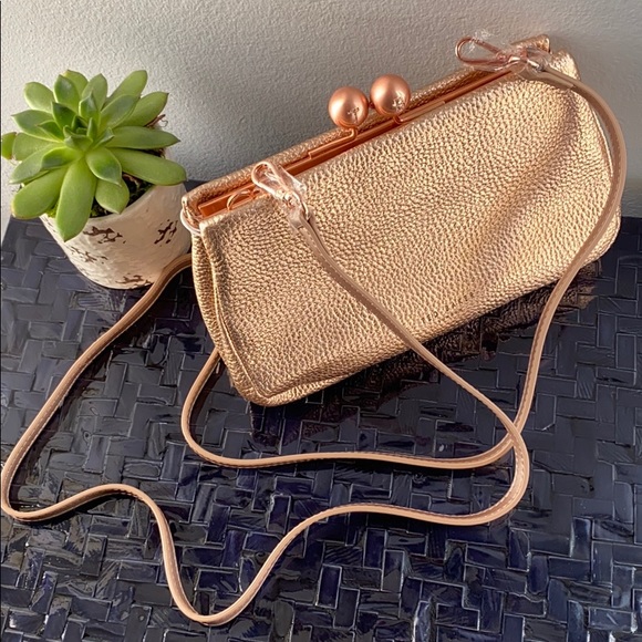 Ted Baker London Handbags - TED BAKER Chrina Leather Rose Gold Crossbody Bag